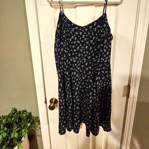 Ditsy Floral Navy Blue Dress
